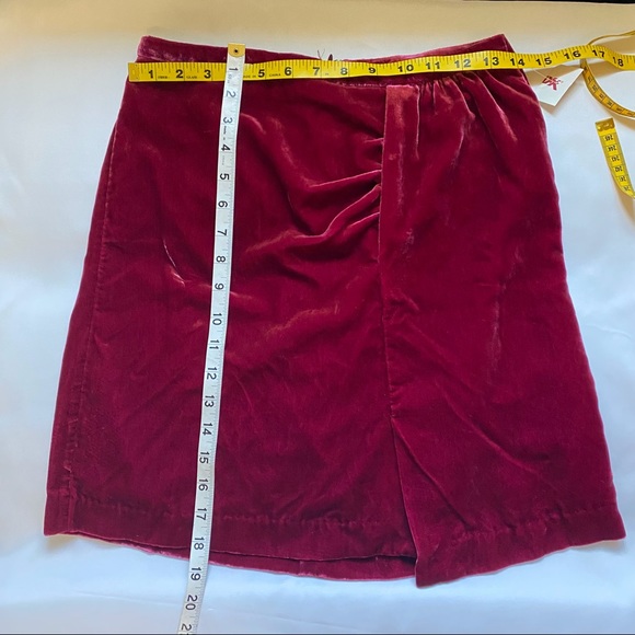 Anthropologie Raspberry Red Velvet Montie Mini Skirt - Picture 7 of 9